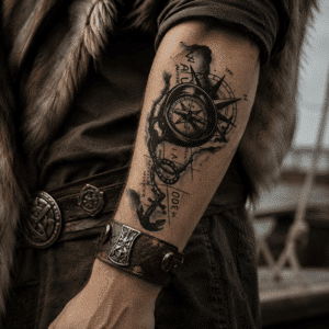 Tatouage boussole viking​
