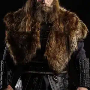 Cape en fourrure Viking médiévale homme - Marron